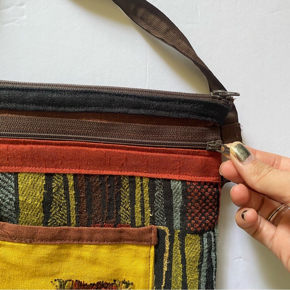 Boho Printed Pattern Multi Compartment Zipper Top… - image 5